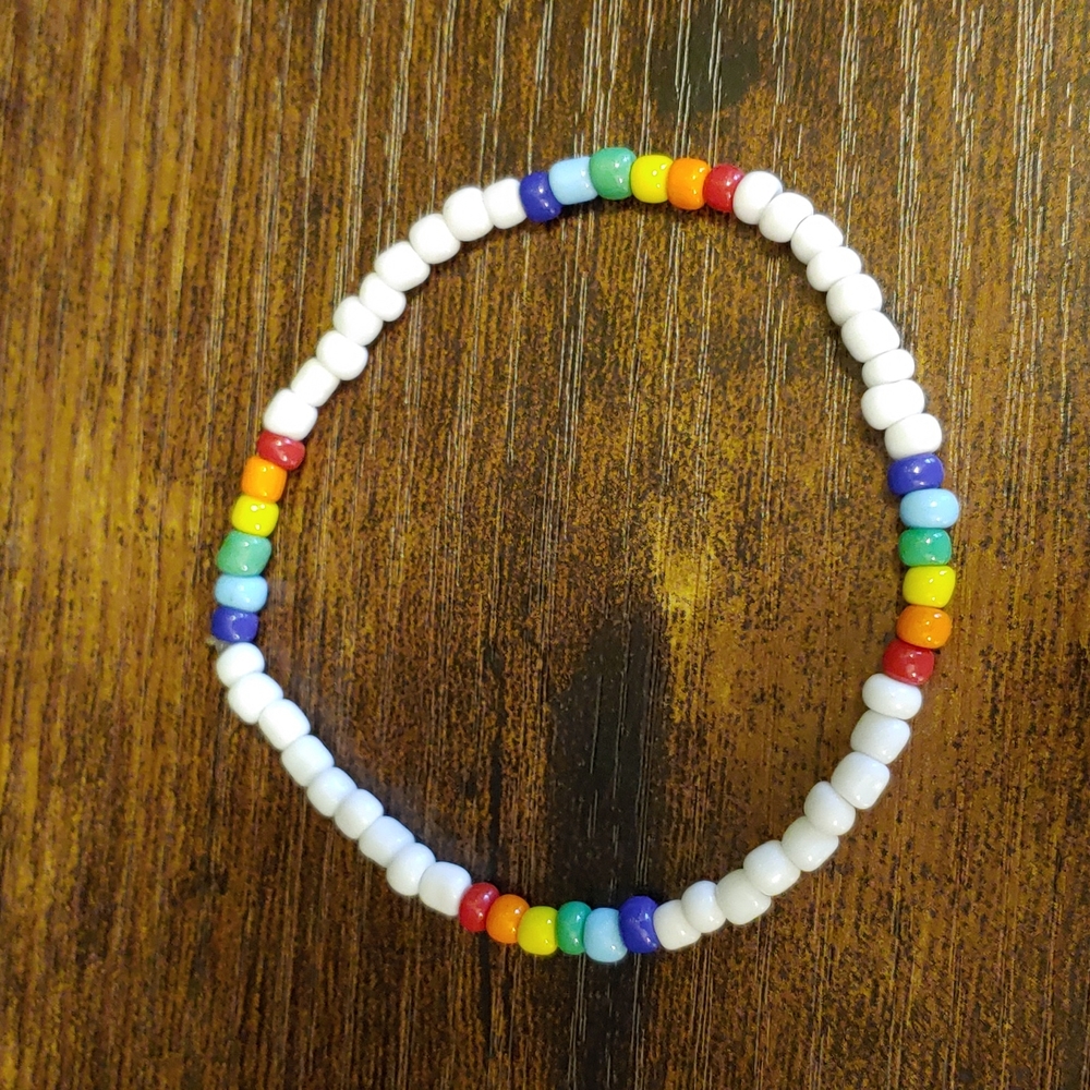 Handmade beaded pride bracelet